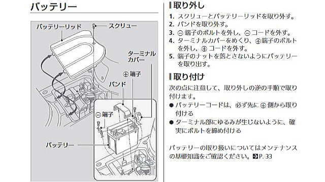 取説（バッテリー部分）の抜粋