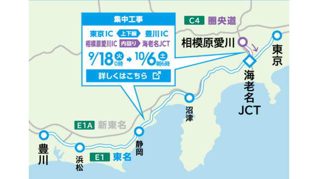 東名高速・圏央道の集中工事