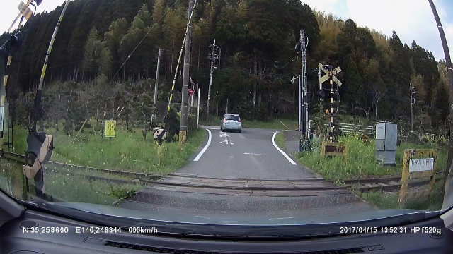 東総元駅手前の踏切