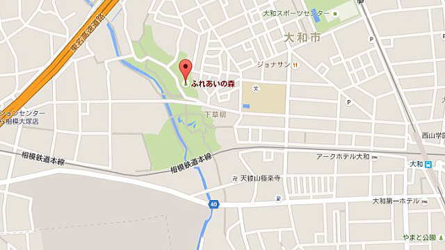 ふれあいの森の周辺地図
