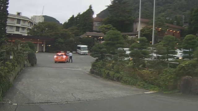 箱根ホテル小涌園の駐車場入り口