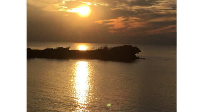 長者ヶ崎から見た夕日