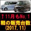 平成29年11月 軽自動車販売台数ランキング
