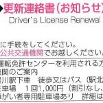 運転免許の更新ハガキ